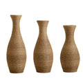 Beige 3 Piece Decorative Floor Vase Set-Ideal For Dried Or Silk Flower Arrangements