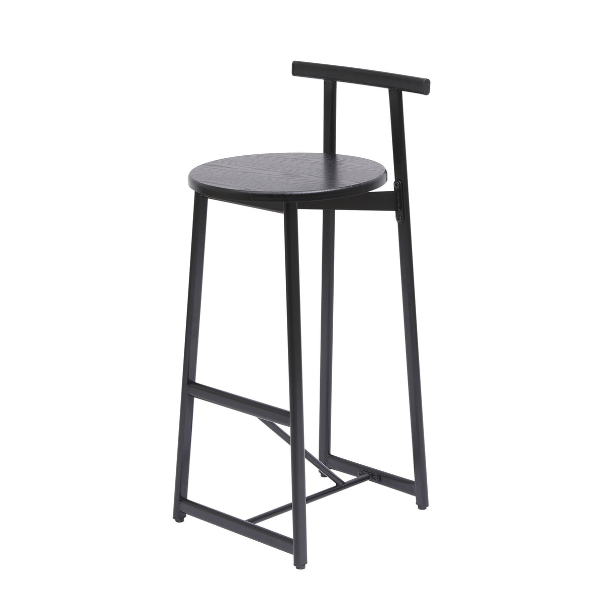 Modern Bar Stools with Backrest – Set of 3