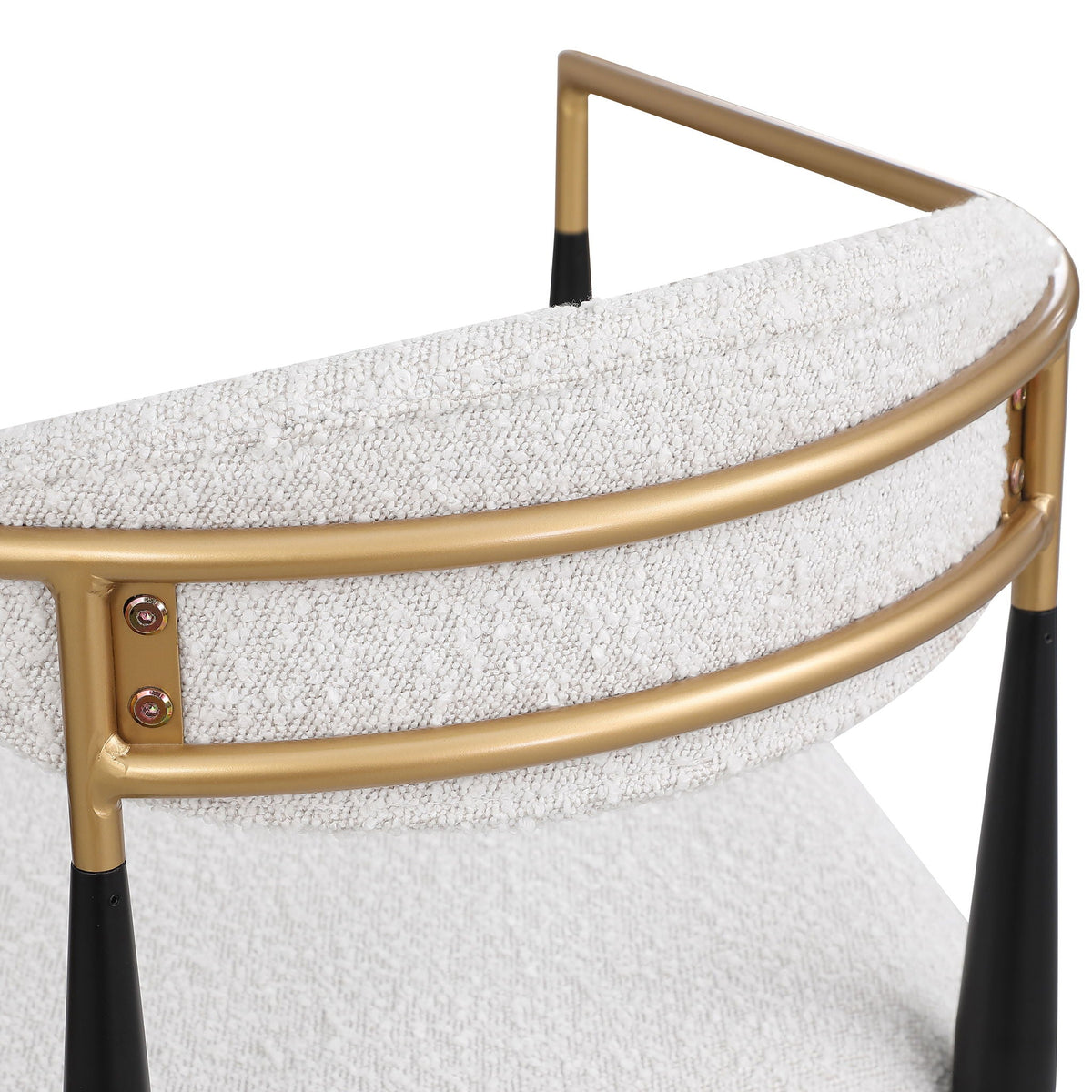 Upholstered Bar Stools with Backs- Set of 2 - Beige