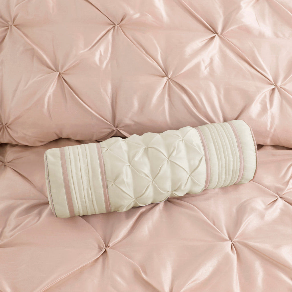 Blush Tufted Comforter Set -7 Piece Queen