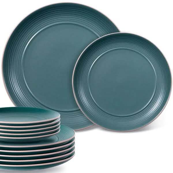 12-Piece Dinner Plate Set — Dishwasher & Microwave Safe