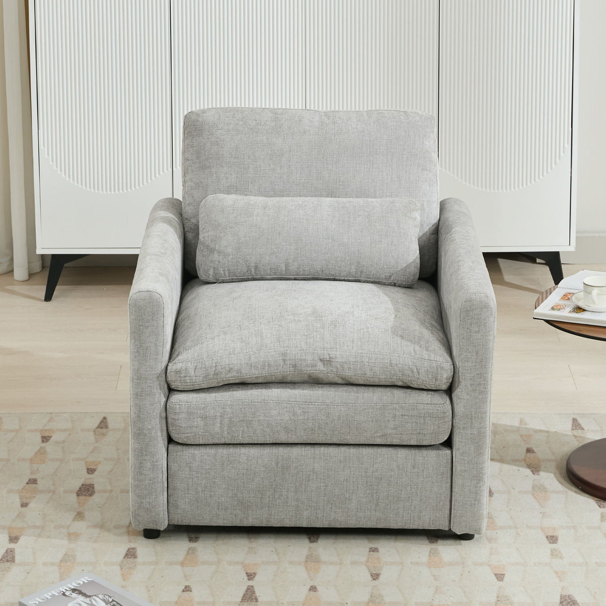 Cozy Upholstered Cushion Armchair