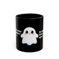 Whimsically Spooky Ghost Coffee Mug – Black Ceramic