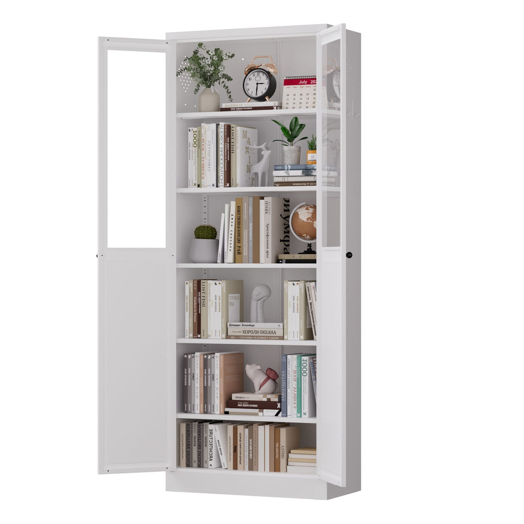 Tall Metal Kitchen Pantry Cabinet with Adjustable Shelves And Silent Magnetic Doors