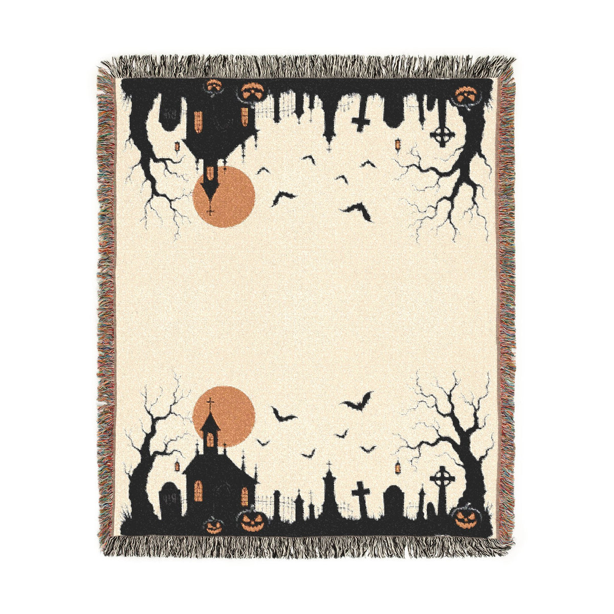 Spooky Harvest Woven Throw Blanket – Moonlit House