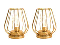 Mini Cage Cordless Table Lanterns – Set of 2