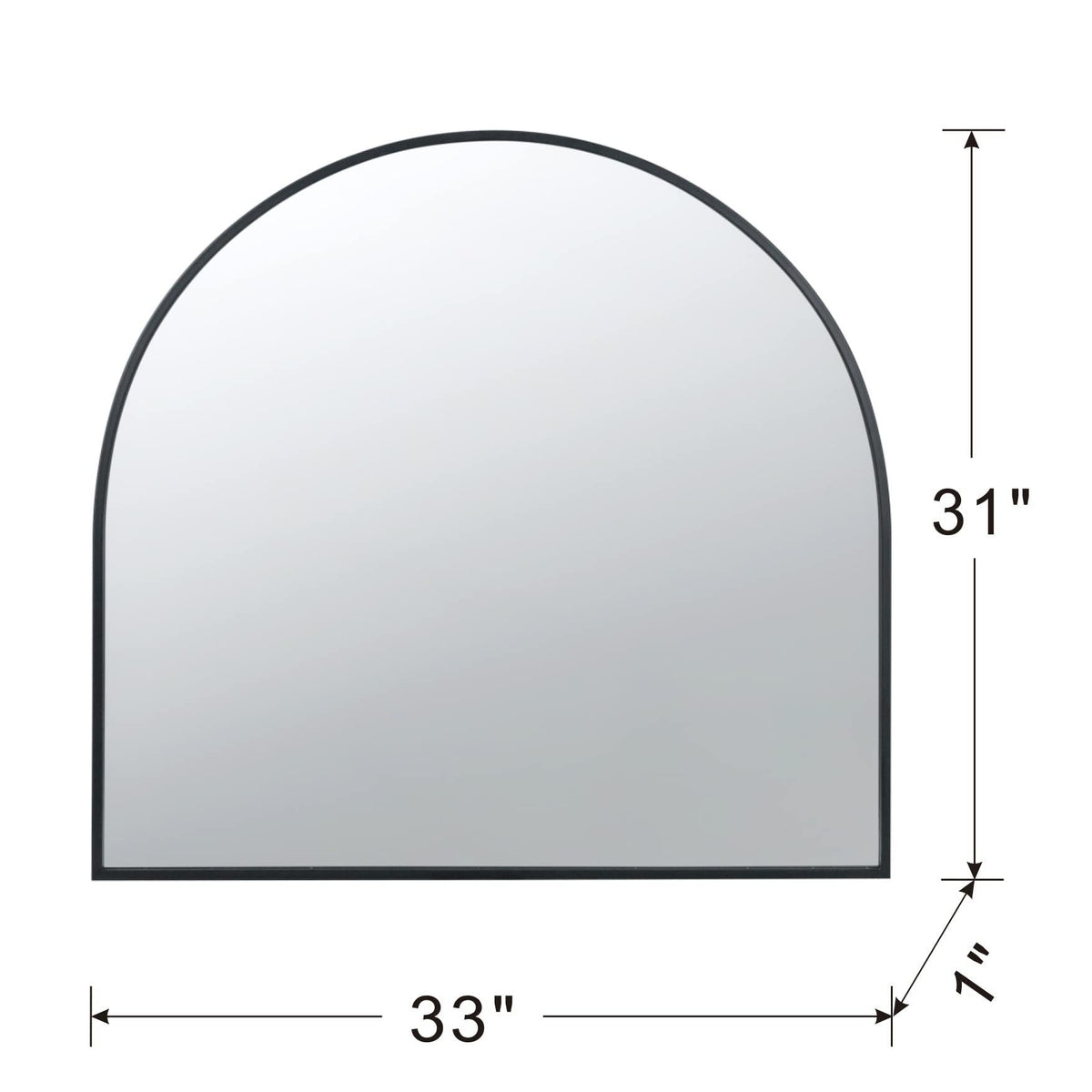 Elegant Arched Mirror With Metal Frame – Wall Mirror for Living Room, Bedroom, or Entryway