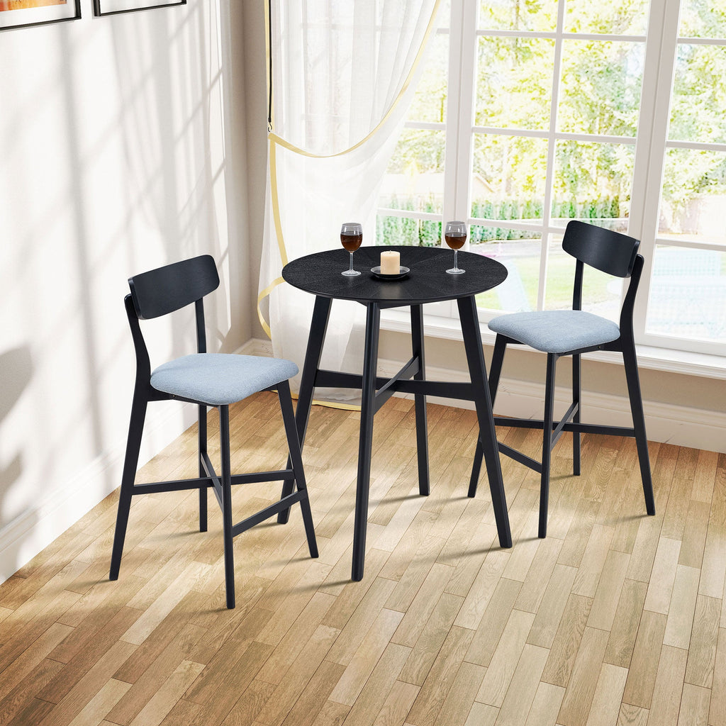 Modern Upholstered Kitchen Island Chairs-Set of 2