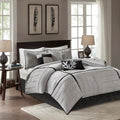Gray Faux Suede 7 Piece Comforter Set-Cal King