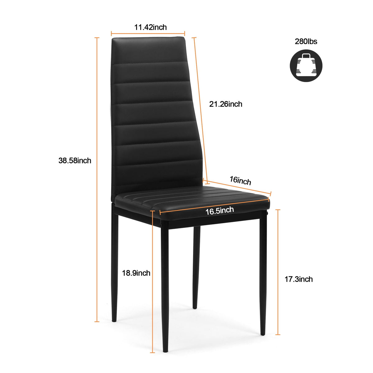 5 Piece Dining Set-Tempered Glass Dining Table, 4 Plush Chairs