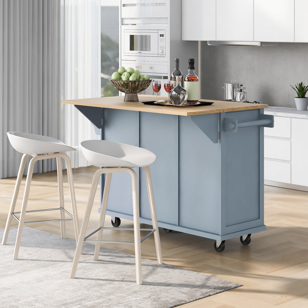 Drop-Leaf Countertop Kitchen Cart