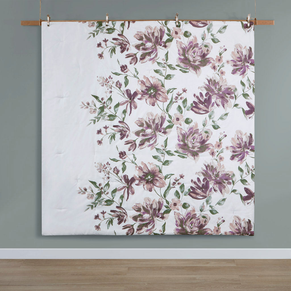 Floral Queen Comforter Set with Bed Sheets