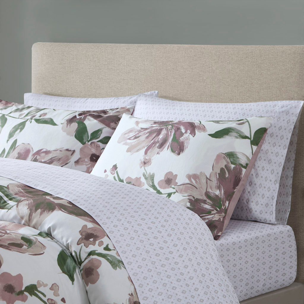 Floral Queen Comforter Set with Bed Sheets