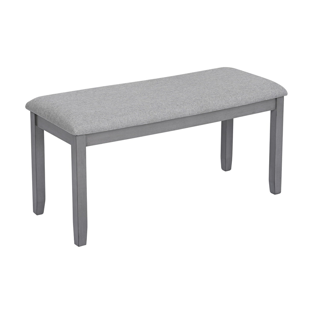 6 Piece Wood Dining Table with 4 Upholstered Chairs And A Bench