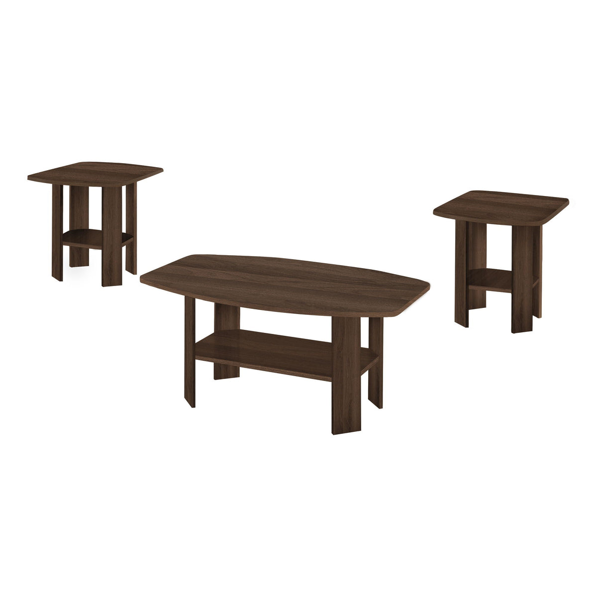Casual 3 Piece Table Set -1 Coffee Table, 2 End Tables
