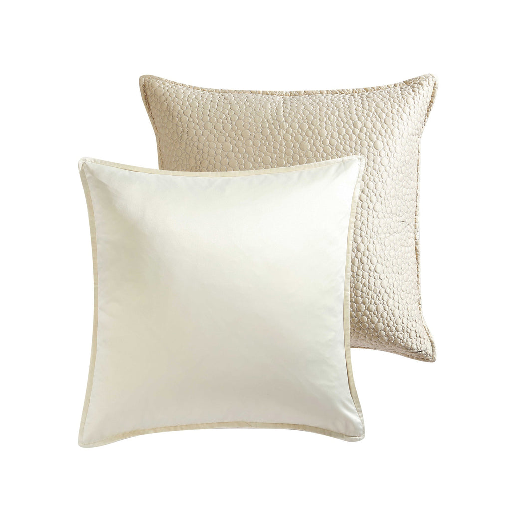 Beige Matte/Satin Reversible 7 PC Comforter Set