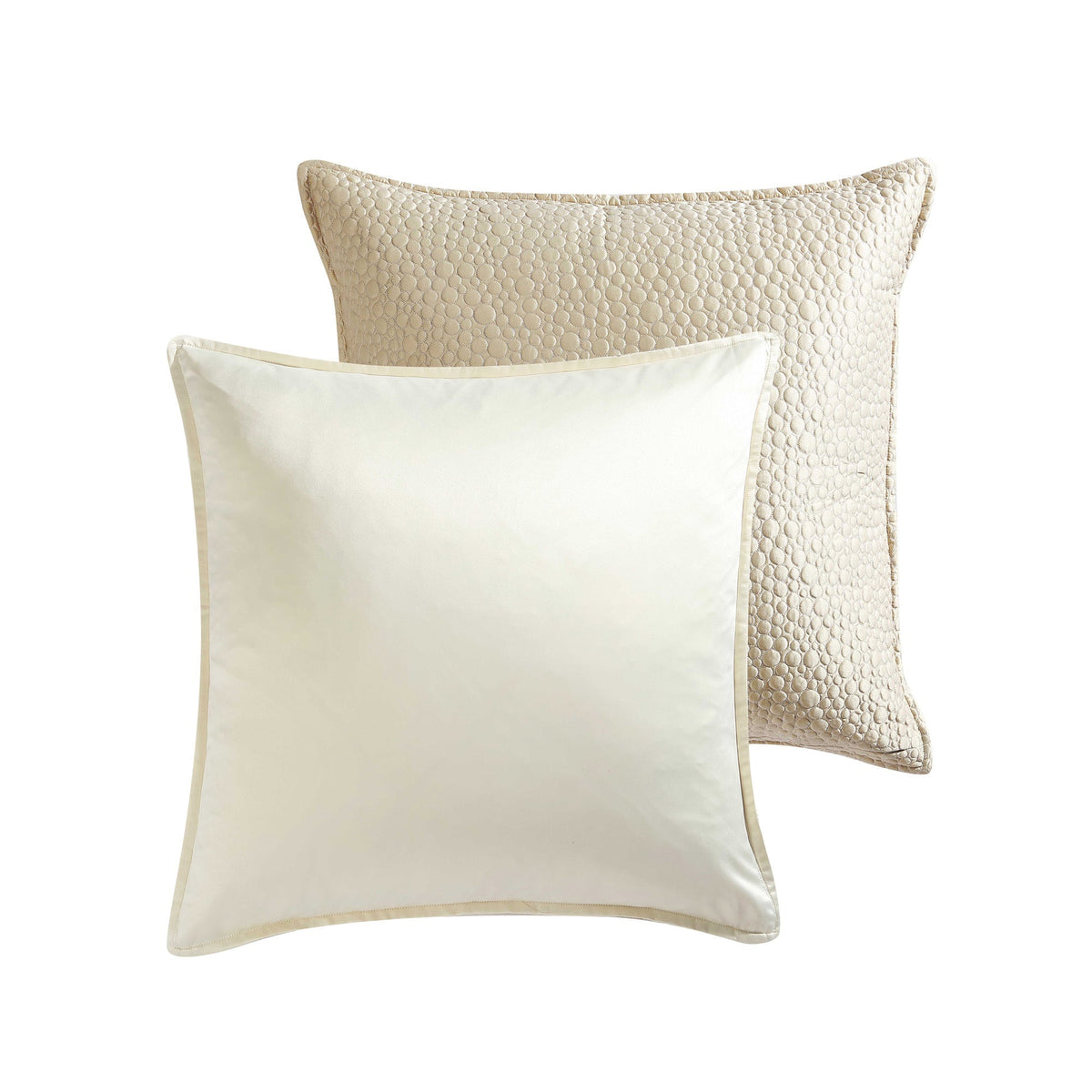 Beige Matte/Satin Reversible 7 PC Comforter Set