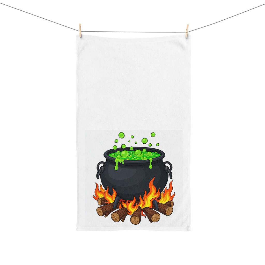 Halloween Cauldron Hand Towel – Witch Kitchen Décor