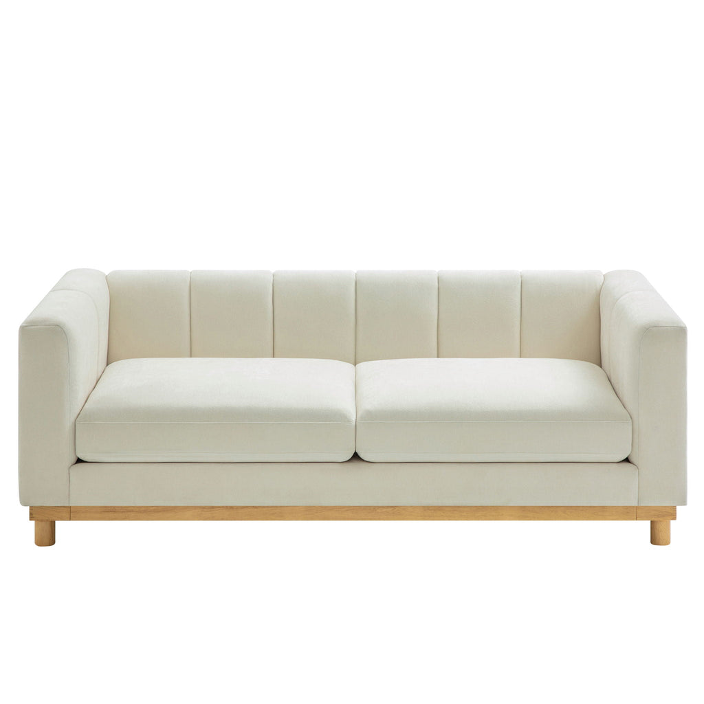 Beige sofa on a white background