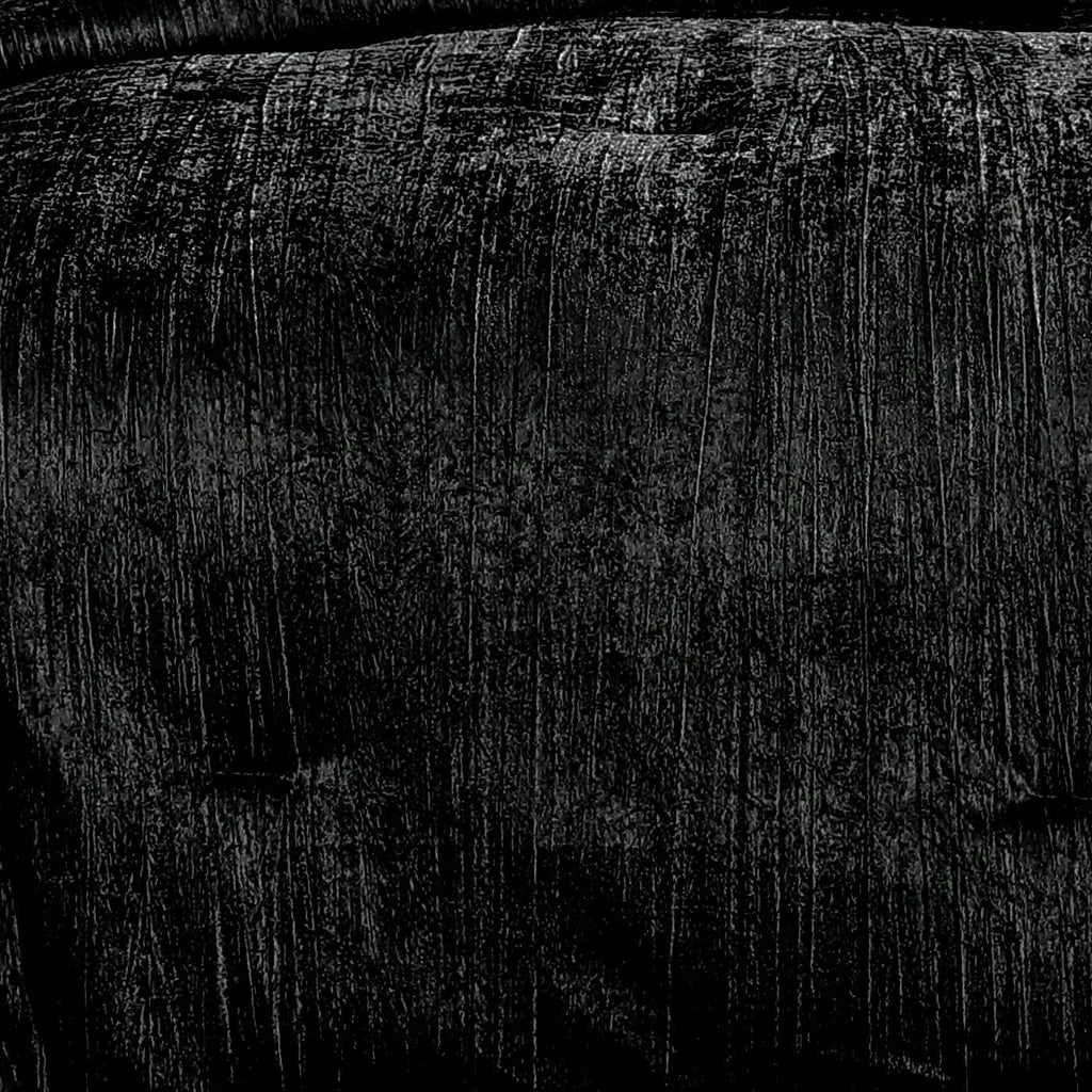 The Turin 7 Piece Black Crinkle Velvet Comforter Set
