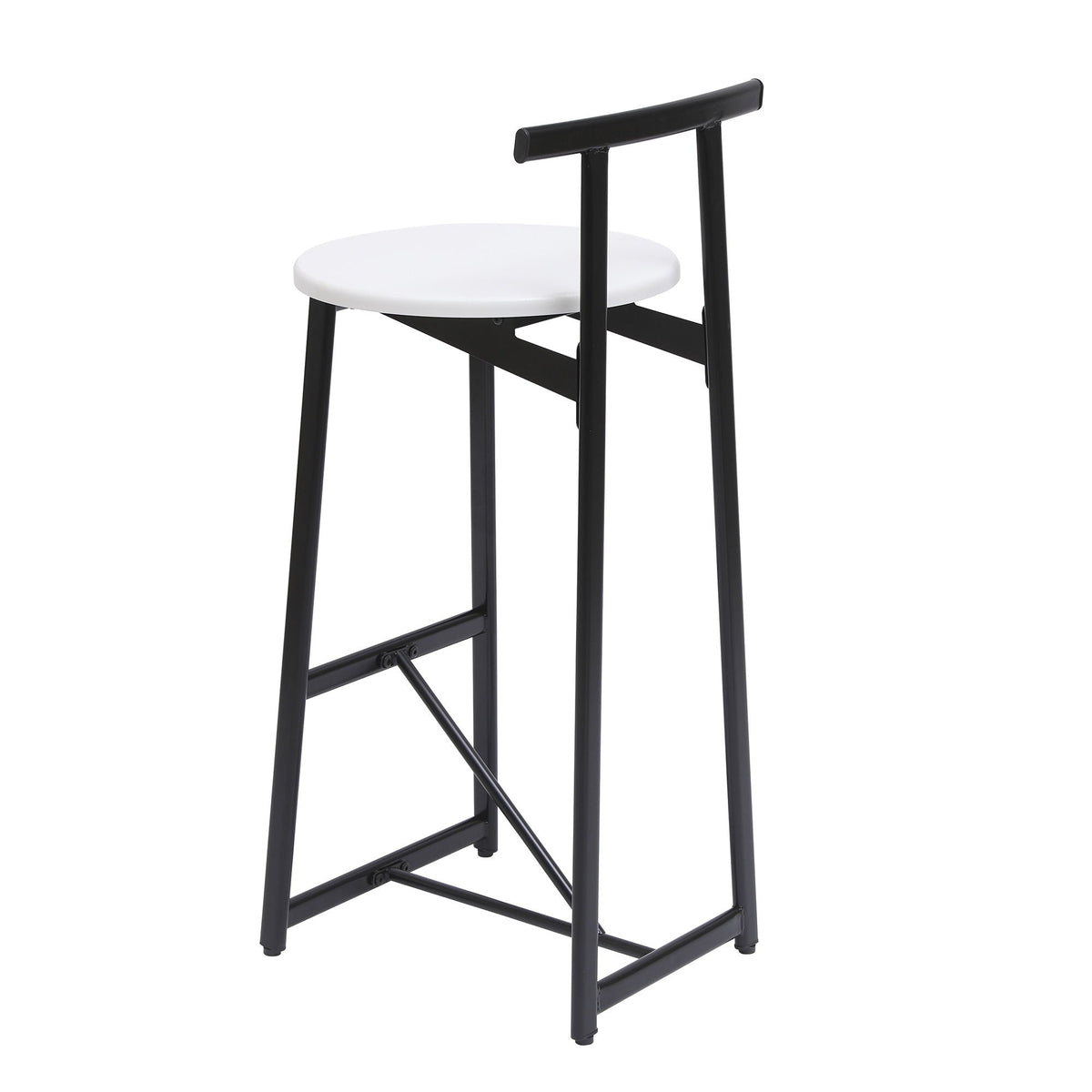 Modern Bar Stools with Backrest – Set of 3