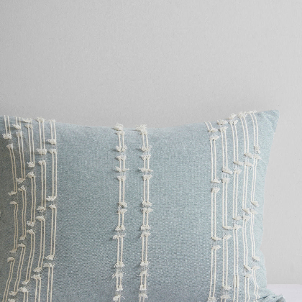 Aqua 3 Piece Cotton Jacquard Comforter Set-Full/Queen