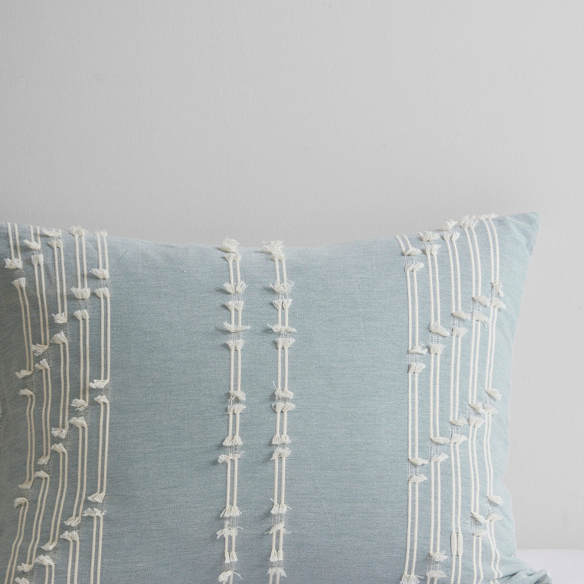Aqua 3 Piece Cotton Jacquard Comforter Set-Full/Queen