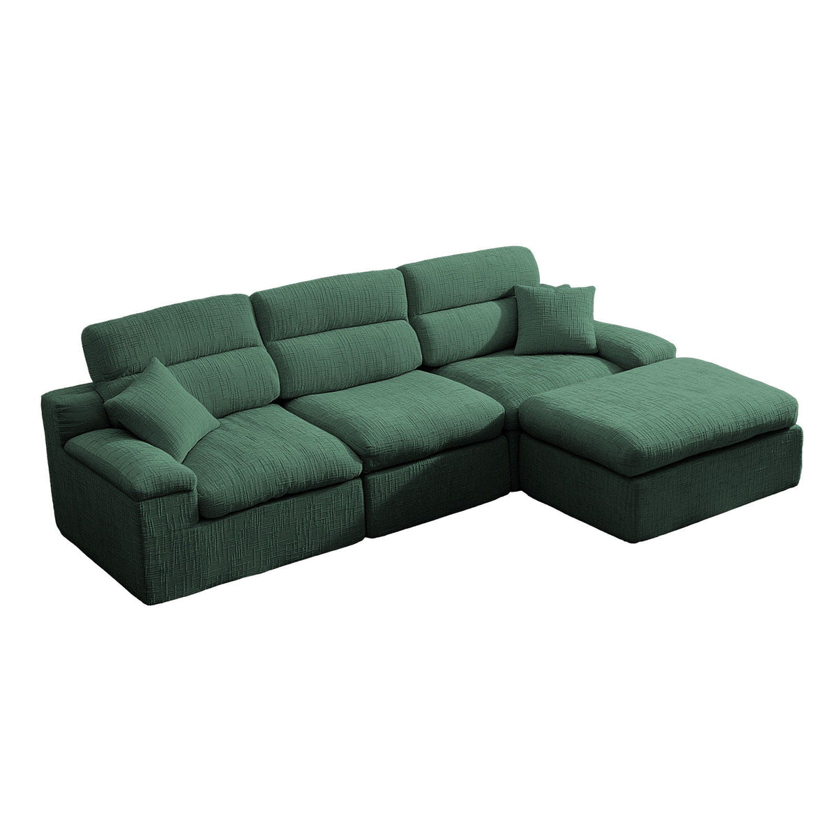 Corner Chaise Sofa with High Backrest - 2 Piece Set