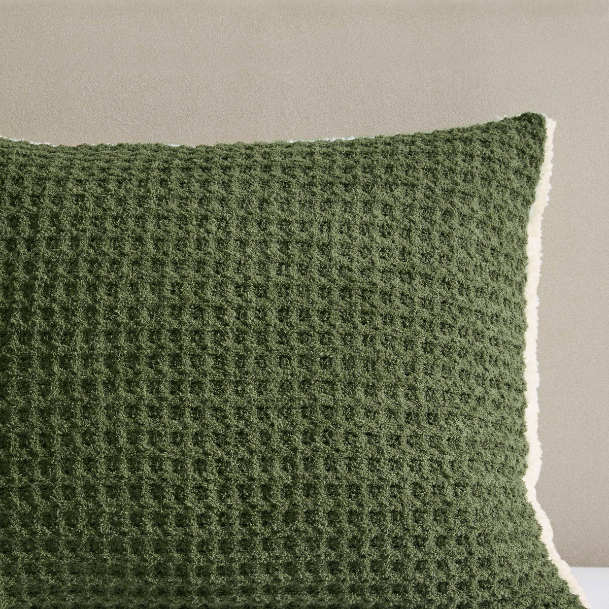 Olive Full/Queen Waffle Knit Chenille Comforter Set
