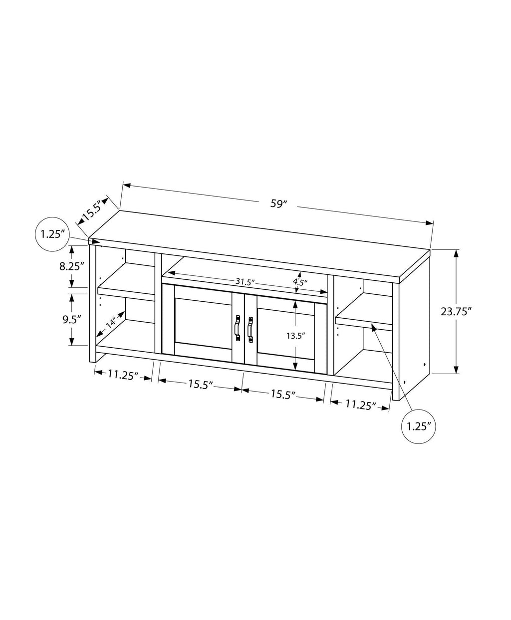 The 8th Street Media Entertainment Center for Ample Storage
