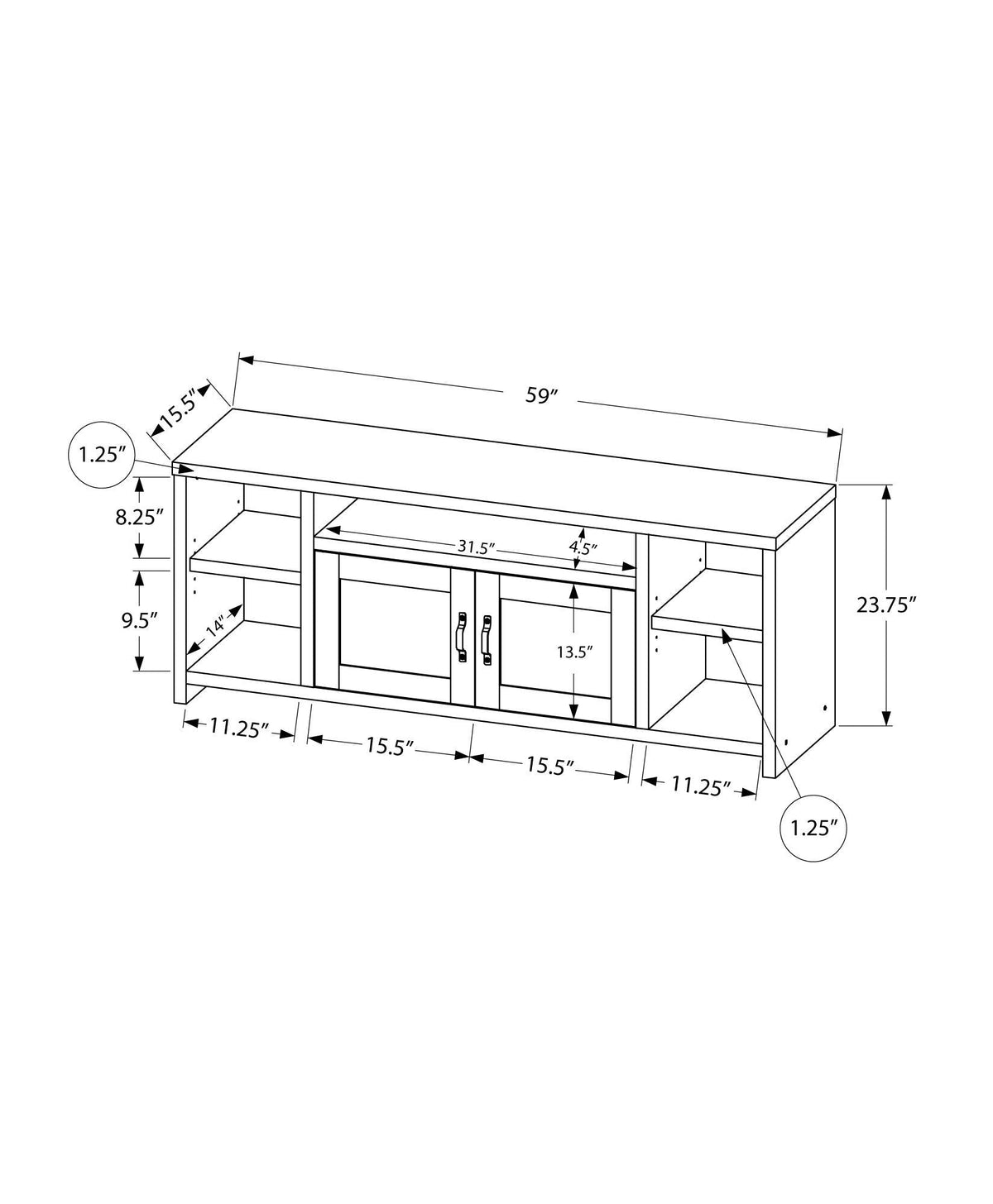 The 8th Street Media Entertainment Center for Ample Storage