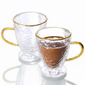 Hammered Double-Wall Glass Coffee Cups