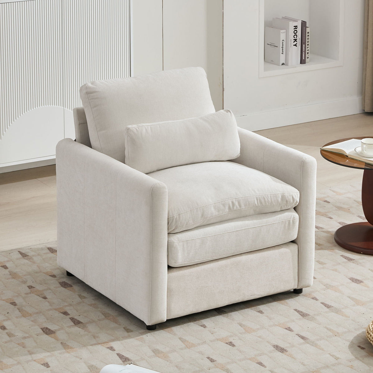 Cozy Upholstered Cushion Armchair