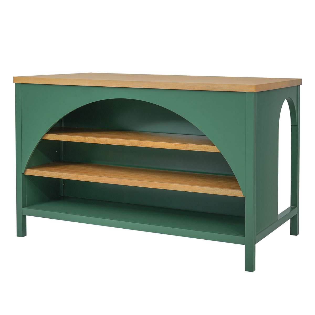 56" Open Storage Farmhouse Kitchen Island