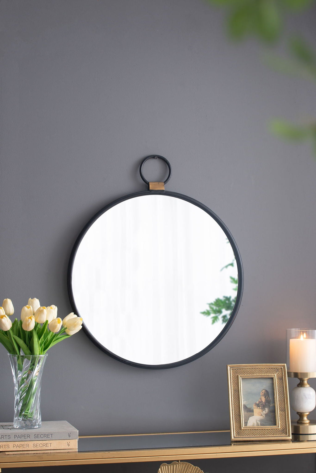 Contemporary Minimalist Accent Mirror in Black