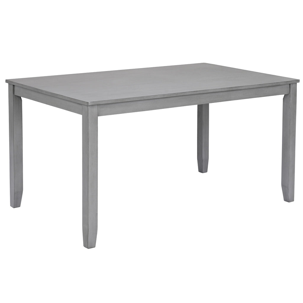 6 Piece Wood Dining Table with 4 Upholstered Chairs And A Bench
