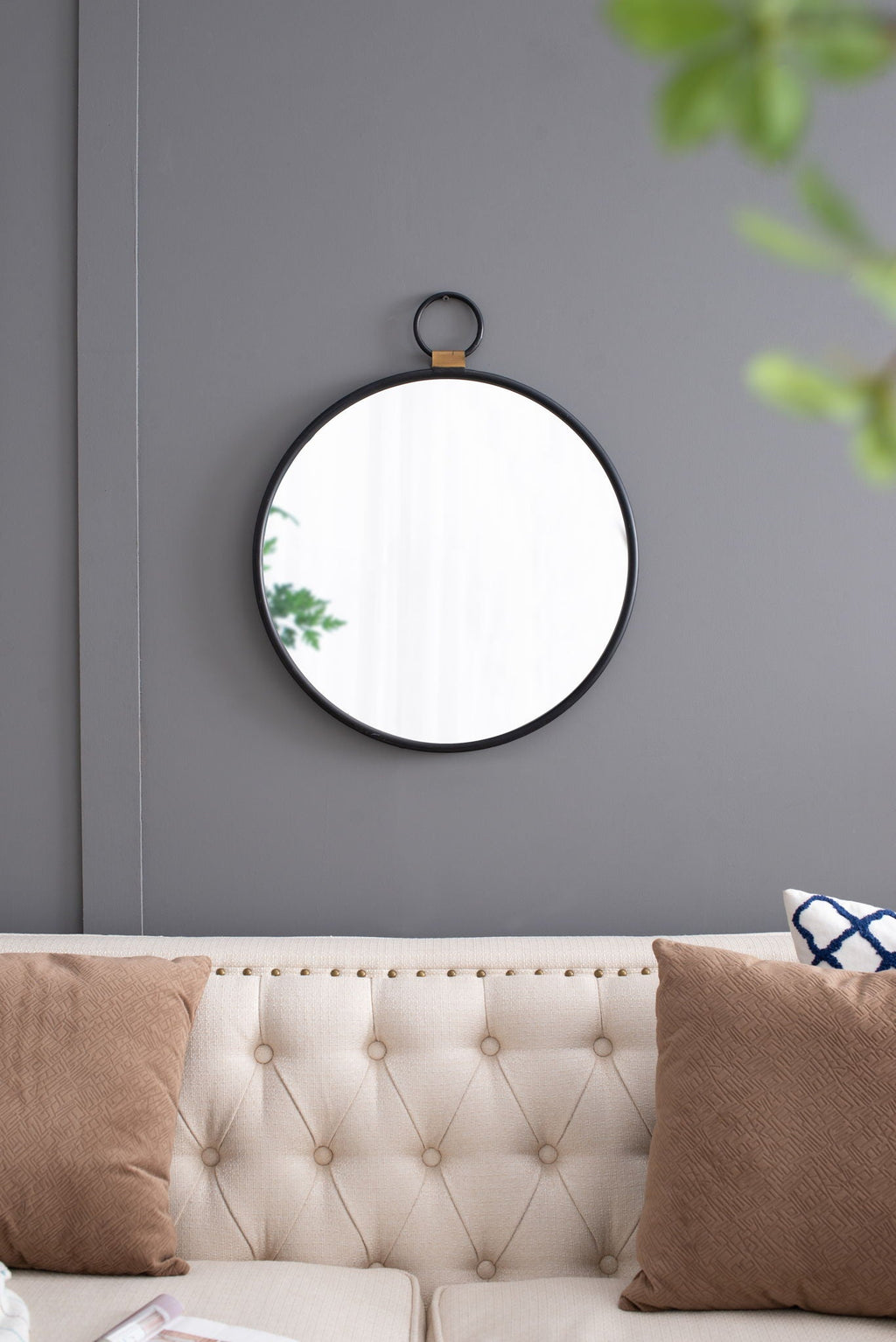 Contemporary Minimalist Accent Mirror in Black