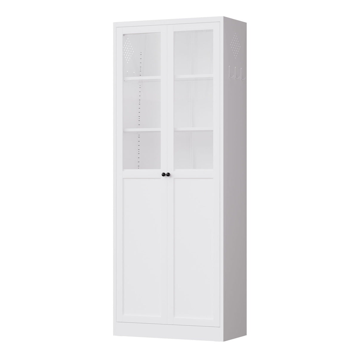 Tall Metal Kitchen Pantry Cabinet with Adjustable Shelves And Silent Magnetic Doors