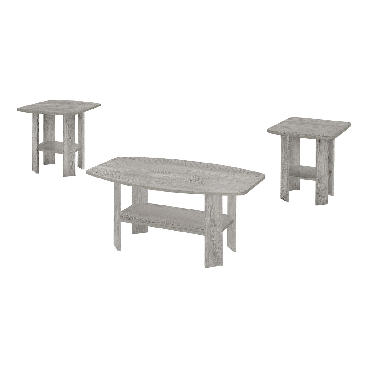Casual 3 Piece Table Set -1 Coffee Table, 2 End Tables