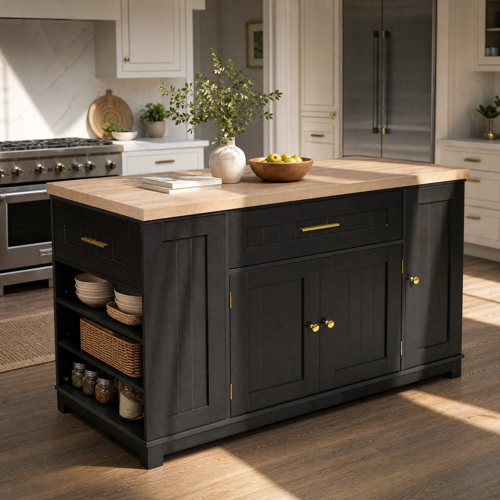 52" Kitchen Island with Cabinets