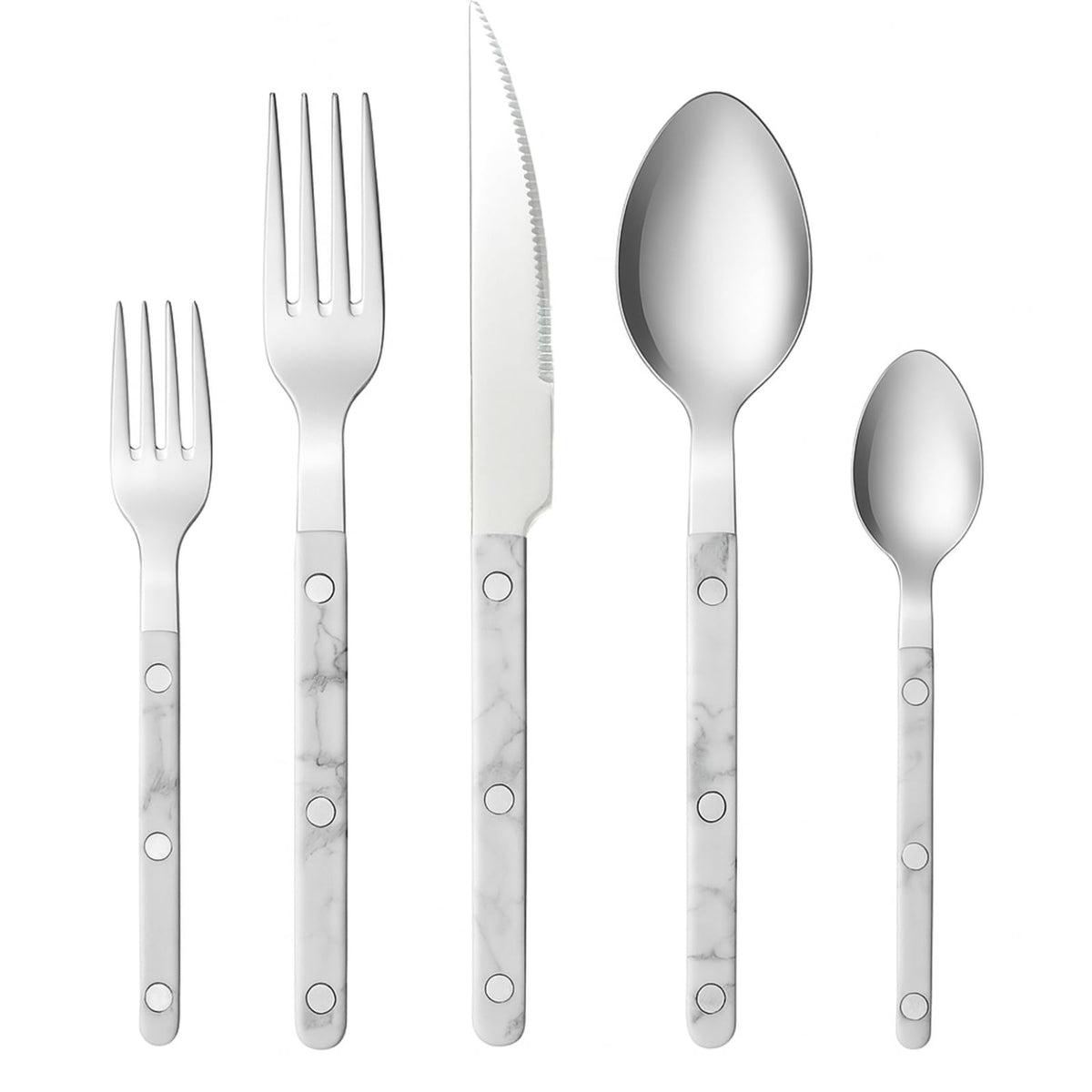 Khen White Stainless Steel Flatware – 20-Piece Set