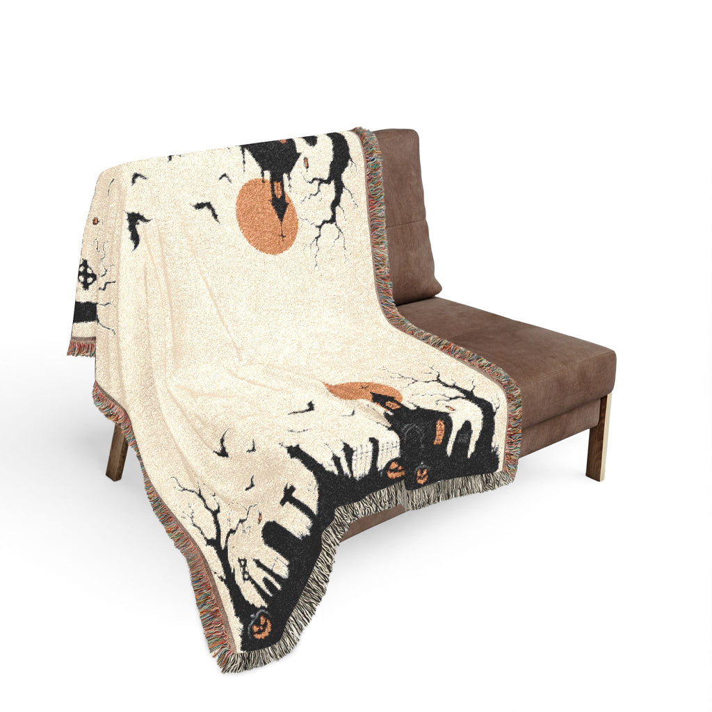 Spooky Harvest Woven Throw Blanket – Moonlit House