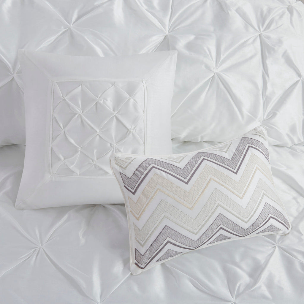 White 7 Piece Tufted Comforter Set