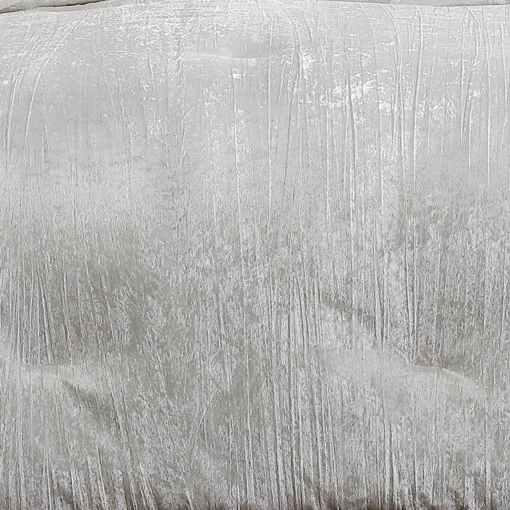 The Turin 7 Piece White Crinkle Velvet Queen Comforter Ensemble