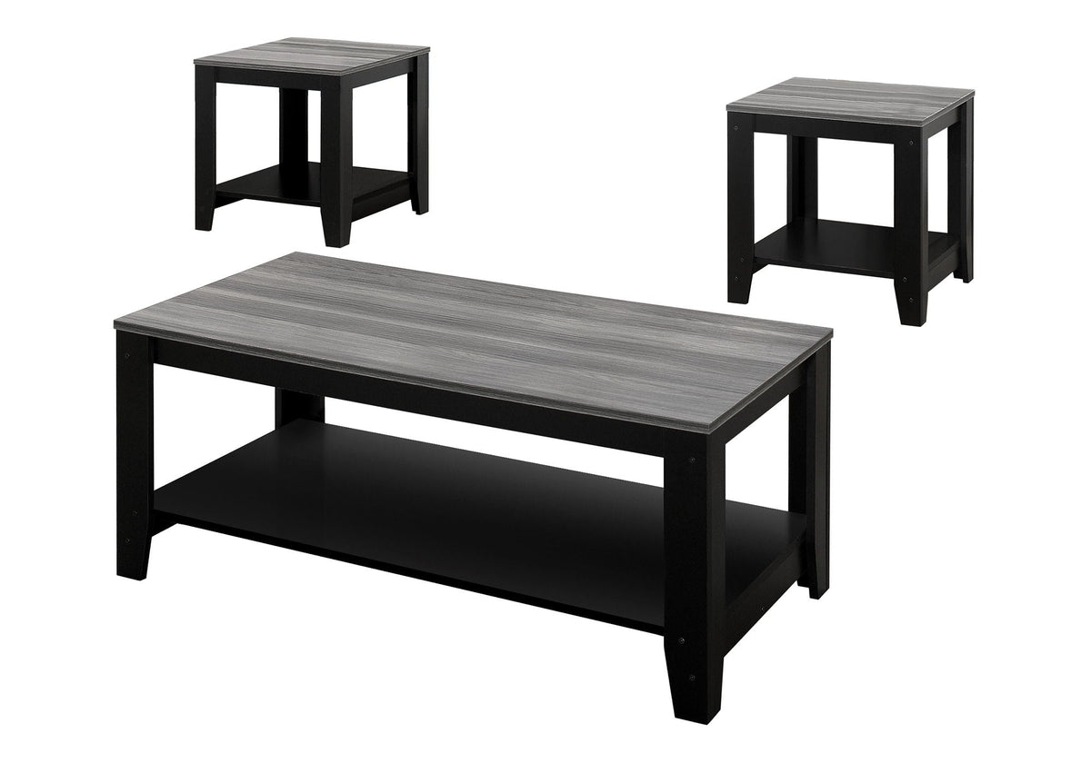 Black Metro Accent Table Set-1 Coffee Table & 2 End Tables