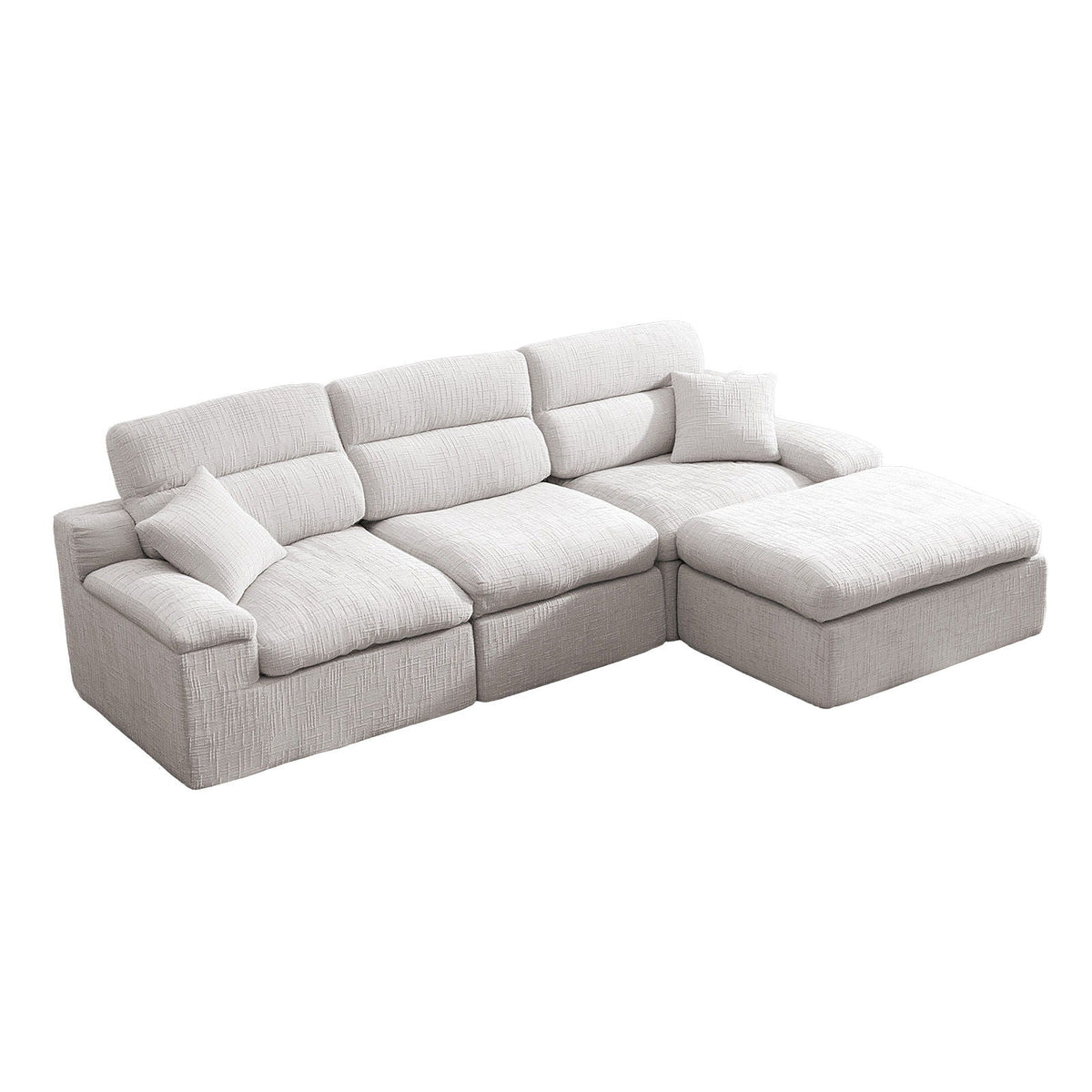 Corner Chaise Sofa with High Backrest - 2 Piece Set