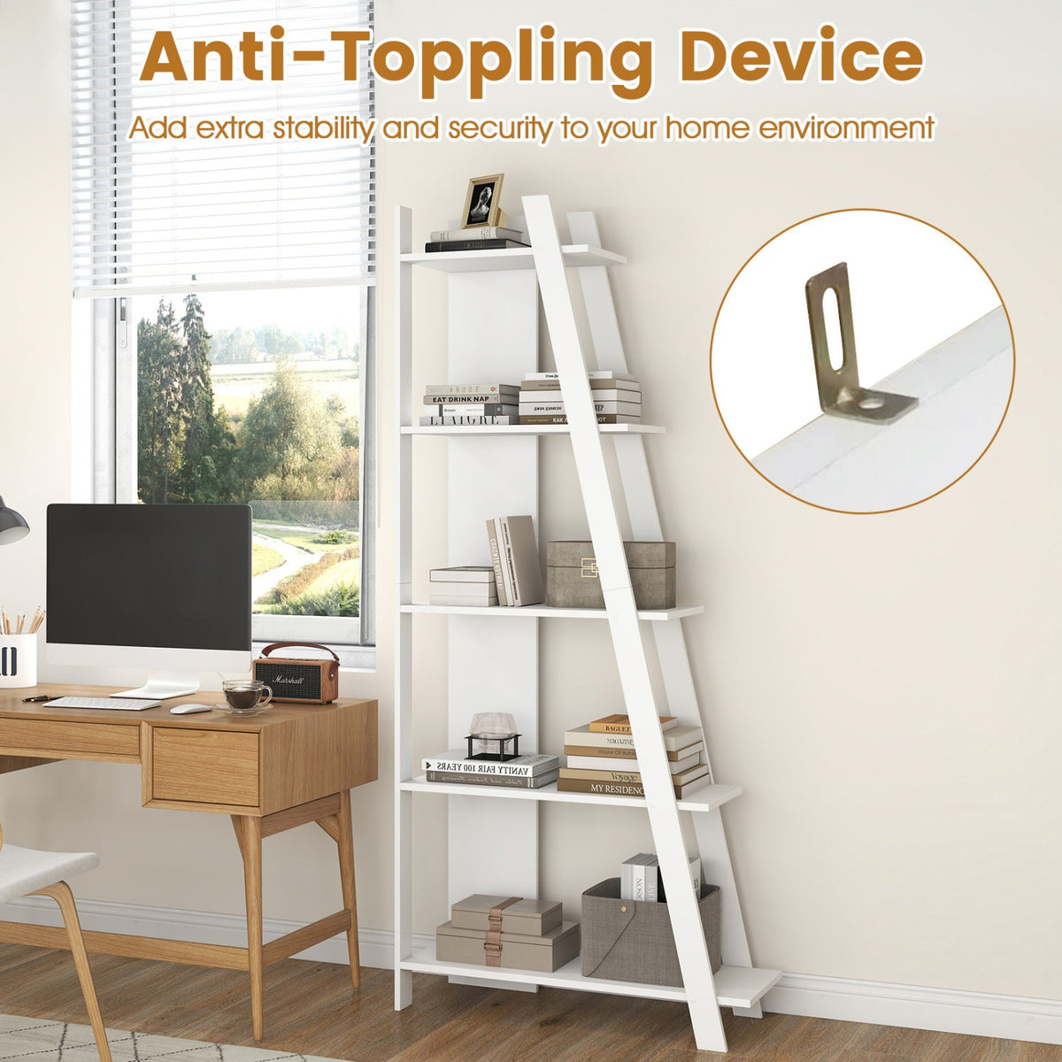 The Vertical 5-Tier Bookshelf, 79" Tall