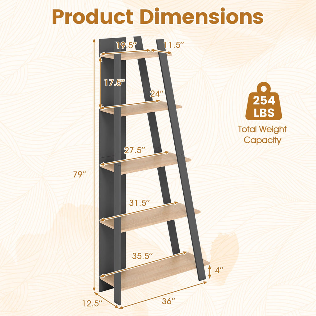 The Vertical 5-Tier Bookshelf, 79" Tall