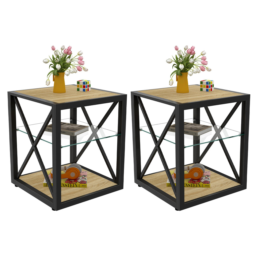 Modern End Table Nightstands-Set of 2