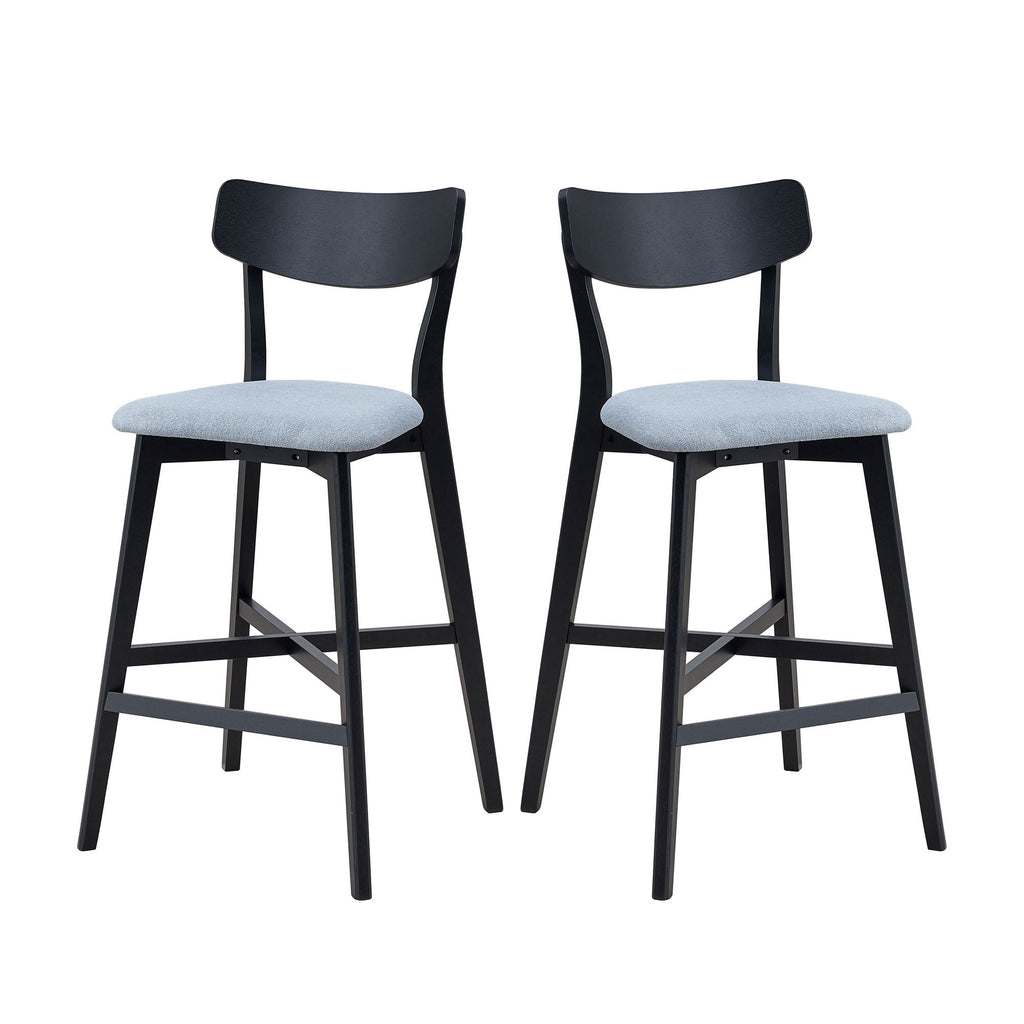 Modern Upholstered Kitchen Island Chairs-Set of 2